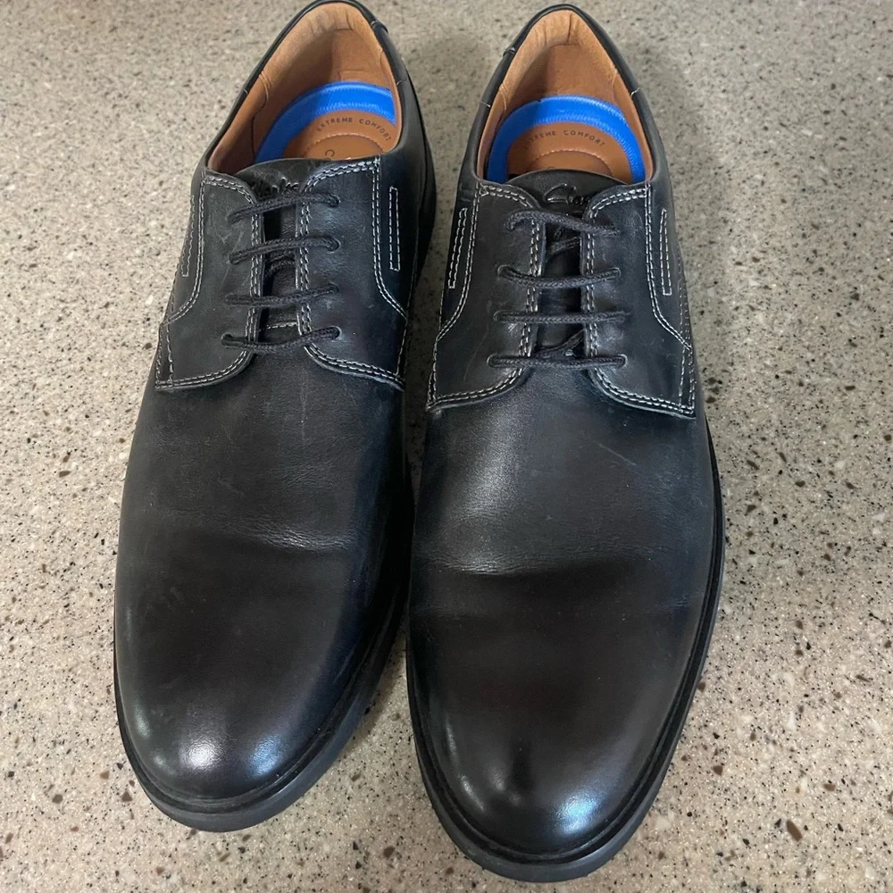 Clark’s Malwood Men’s Leather Lace Up Shoes in Black Size 12 M - Picture 2 of 12